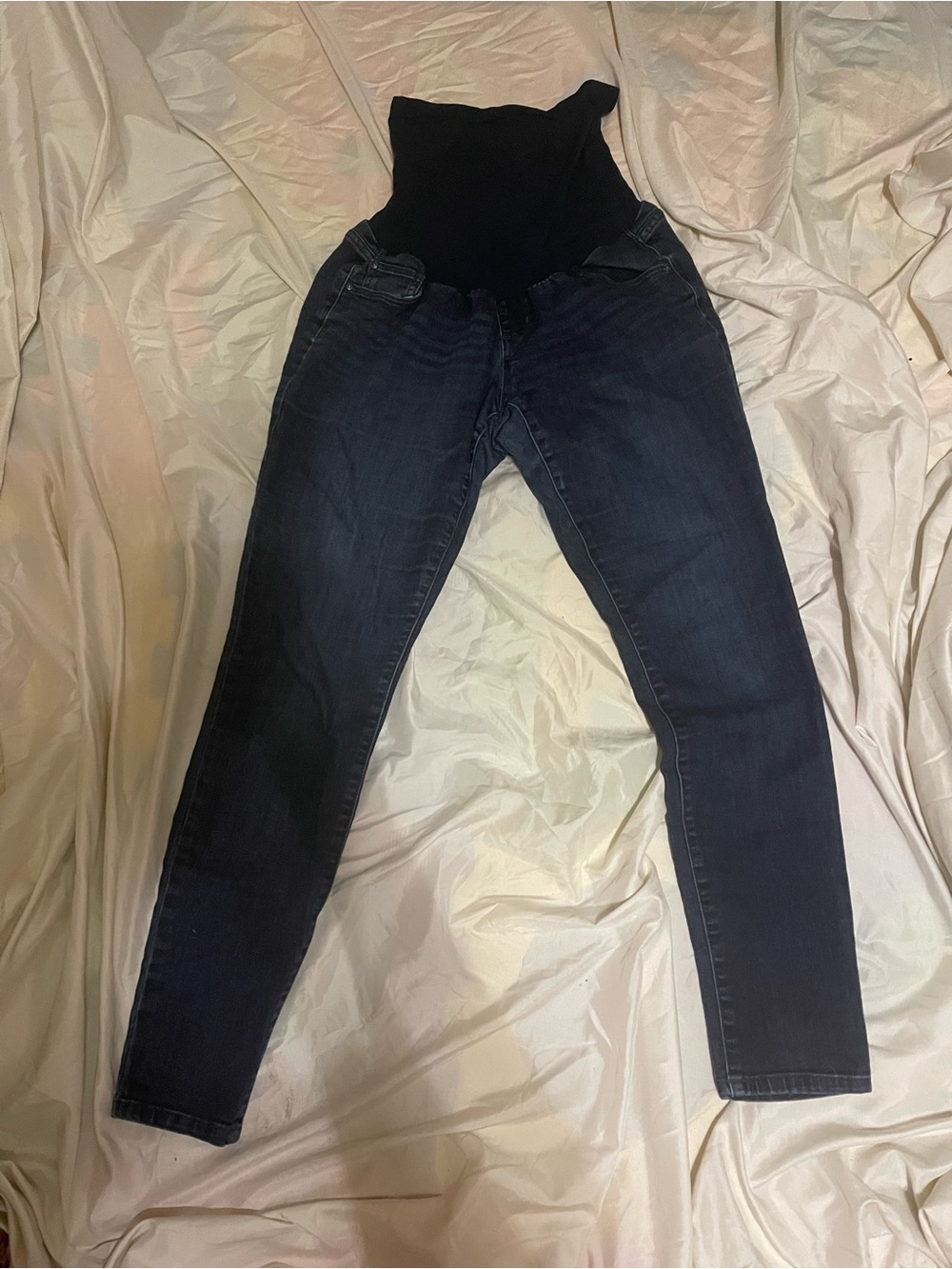 Jessica Simpson Dark Wash Maternity Jeans with Blue Belly Panel